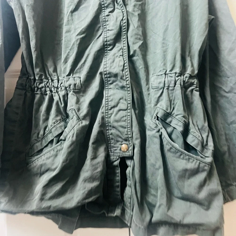 Olive Utility Jacket with Hood - Picture 3 of 5